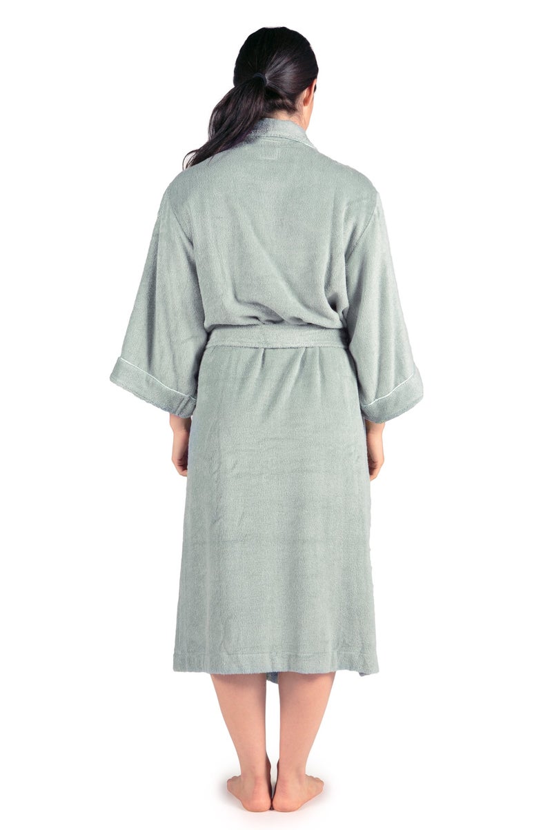 TexereSilk Women's Luxury Terry Cloth Bathrobe - NEW & IMPROVED FABRIC (Lily Green, 2X/3X) - Image 2